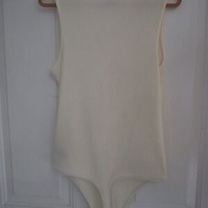 American Eagle Outfitters Cream Bodysuit One Piece